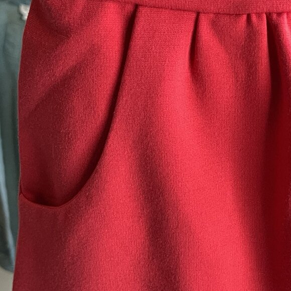 BANANA REPUBLIC Red Sleeveless Knit Dress Gathered Waist Cutout Back Size 0 - Picture 9 of 10